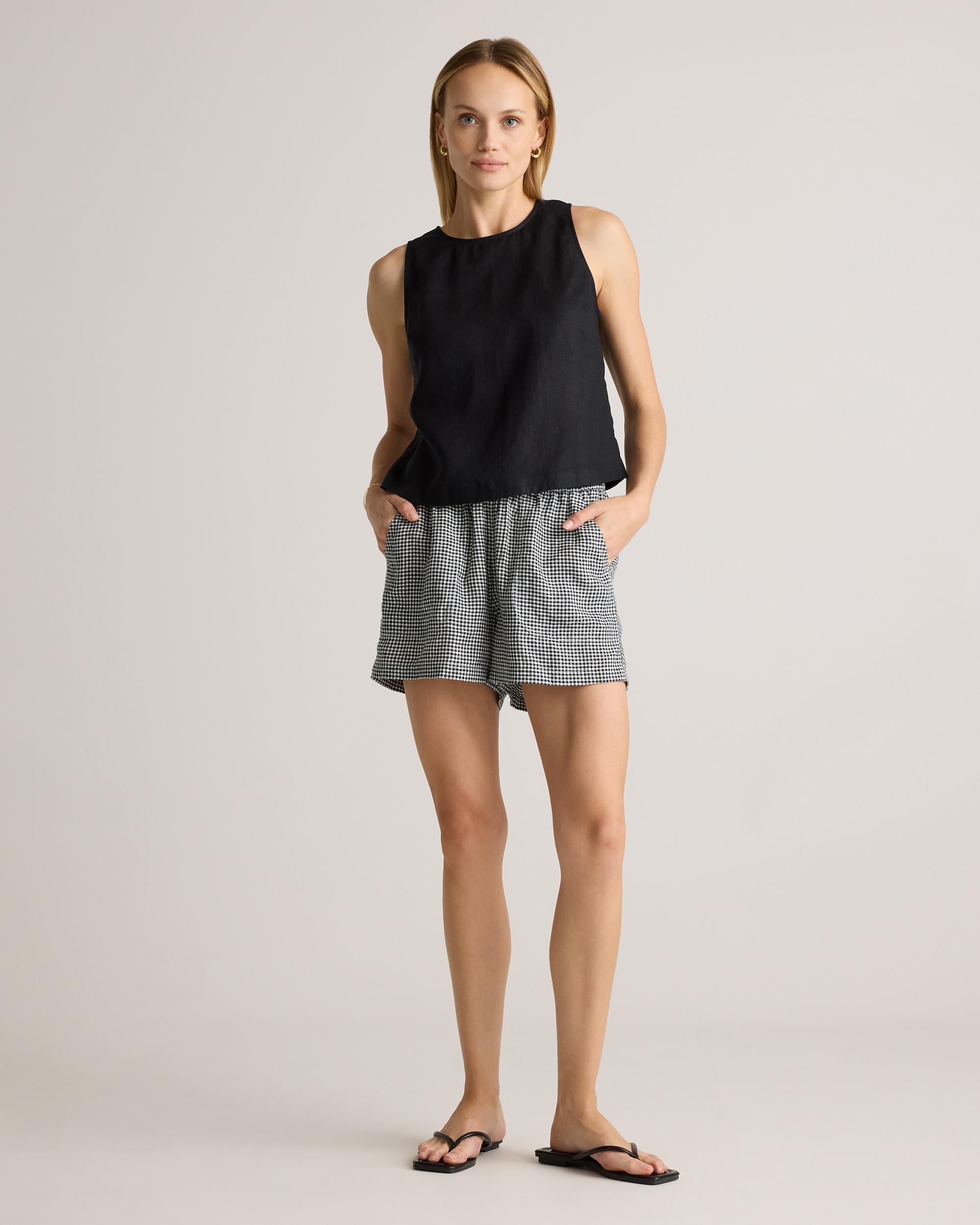 100% European Linen Cropped Tank Product Image