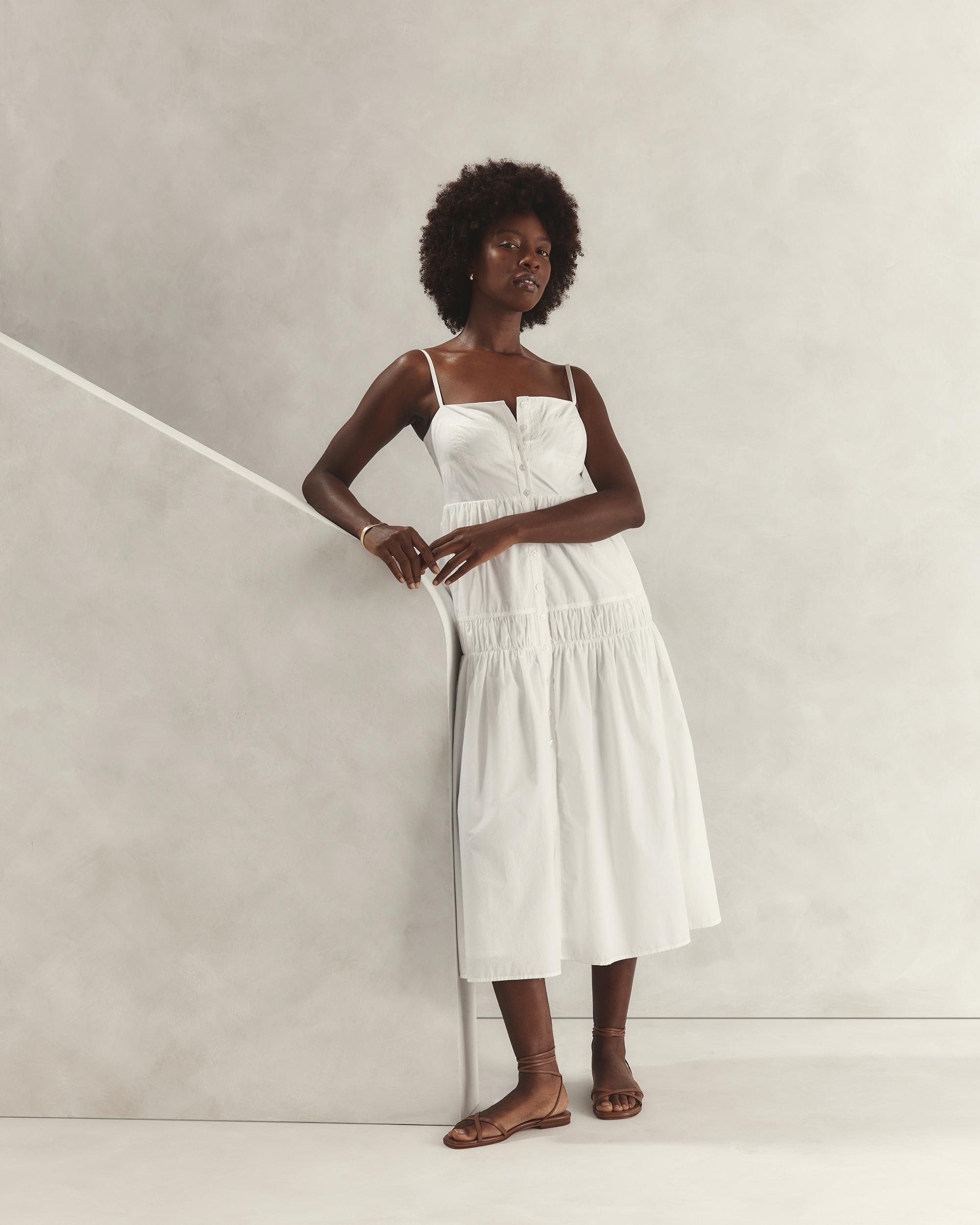 Quince | Women's Poplin Spaghetti Strap Maxi Dress Size XS, Organic Cotton Product Image