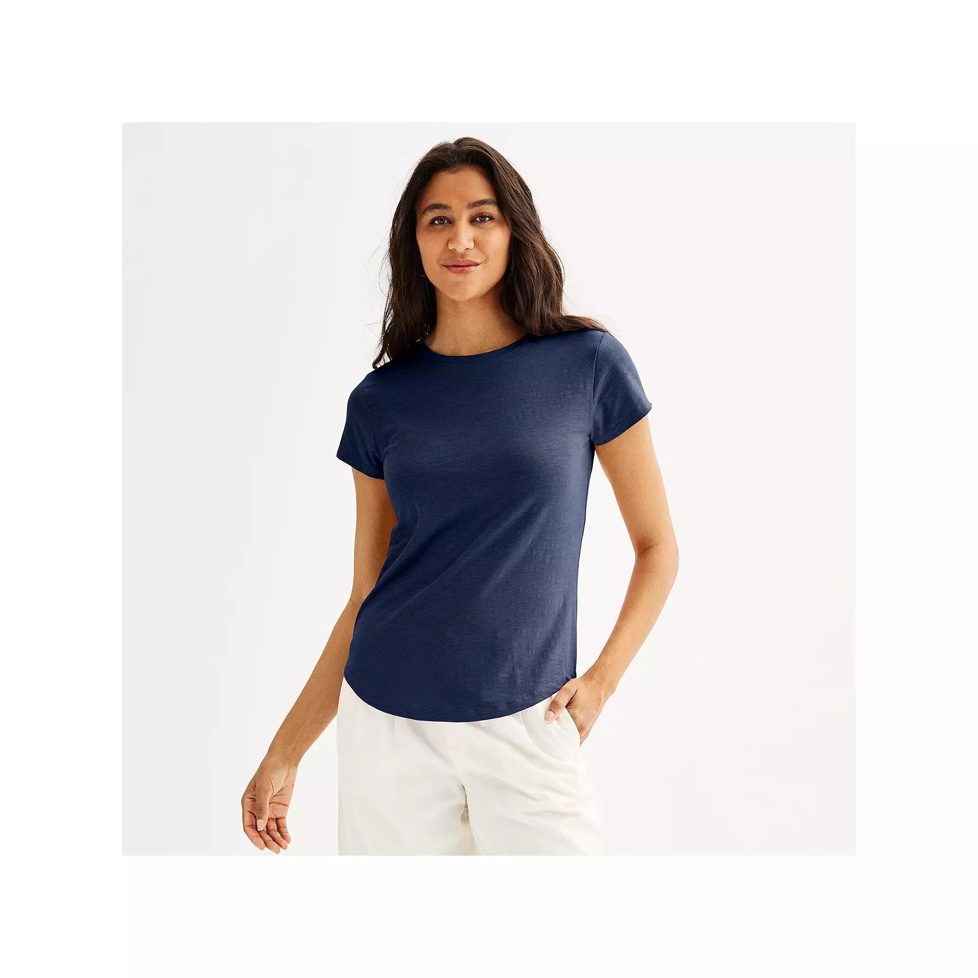 Women's Sonoma Goods For Life® Short-Sleeve Crew Tee, Size: XXL, Blue Beauty Product Image