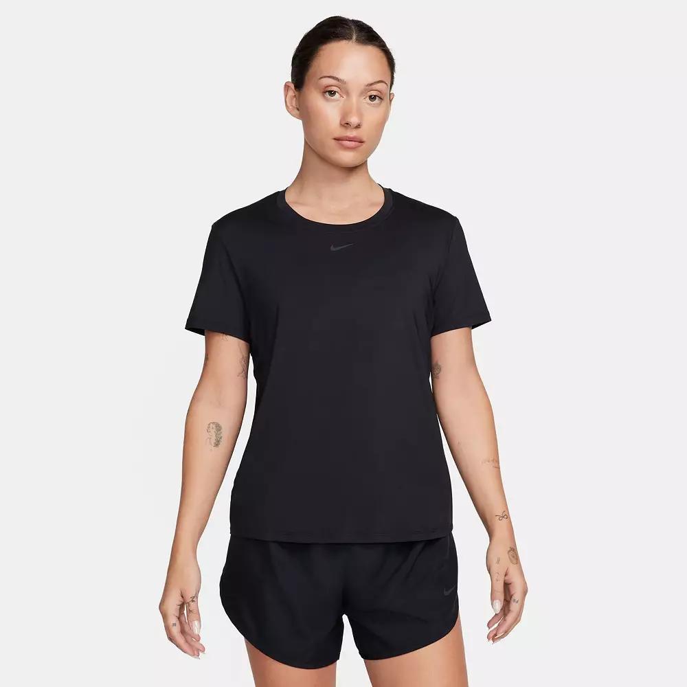 Women's Nike One Dri-FIT Classic Short Sleeve Top, Size: XXL, Black Product Image