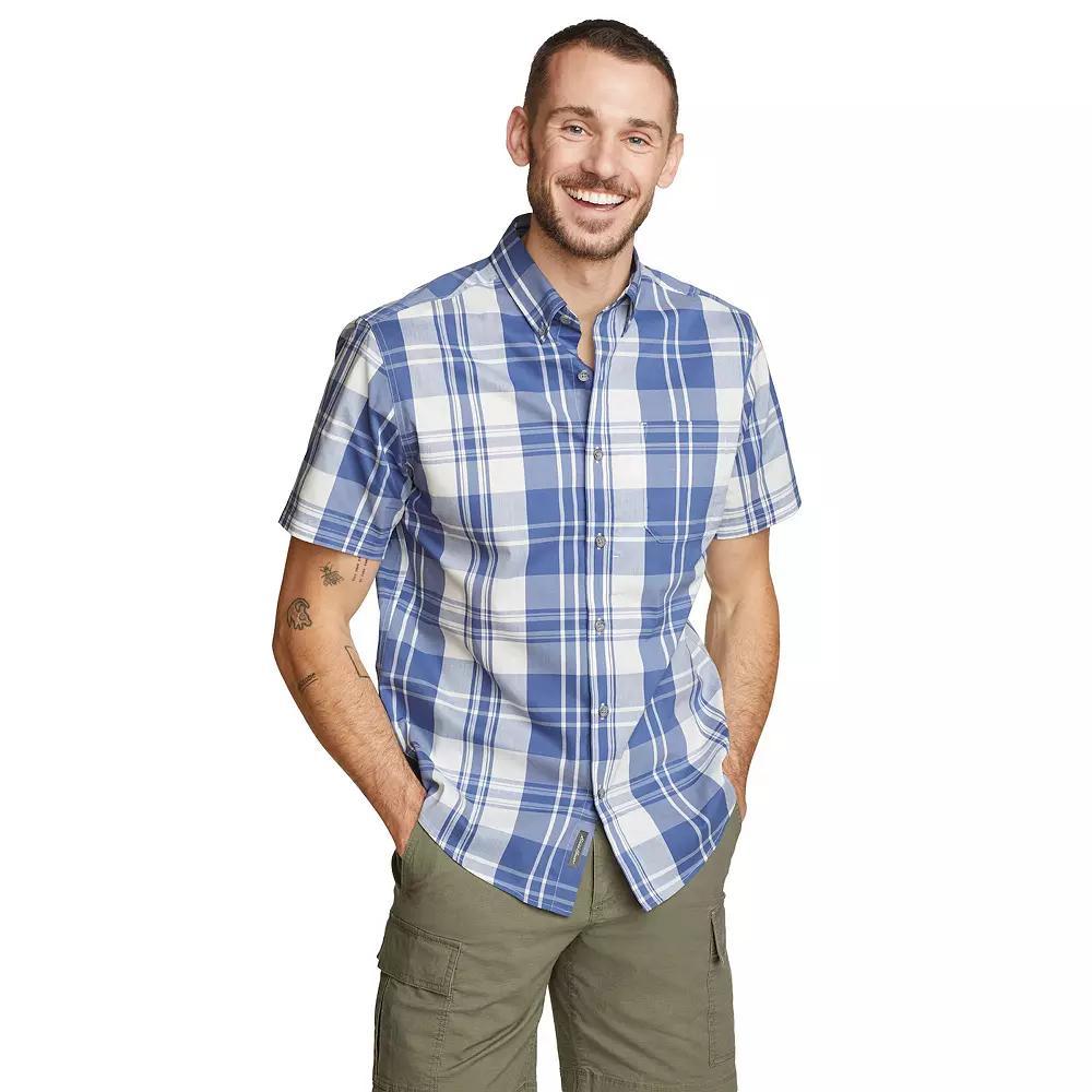 Men's Eddie Bauer UPF 50 Voyager Short Sleeve Button-Down Shirt, Size: Small, Dijon Product Image