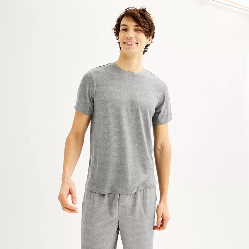 Men's Sonoma Goods For Life® Supersoft Crewneck Pajama Shirt, Size: Small, Medium Gray Space Dye Product Image