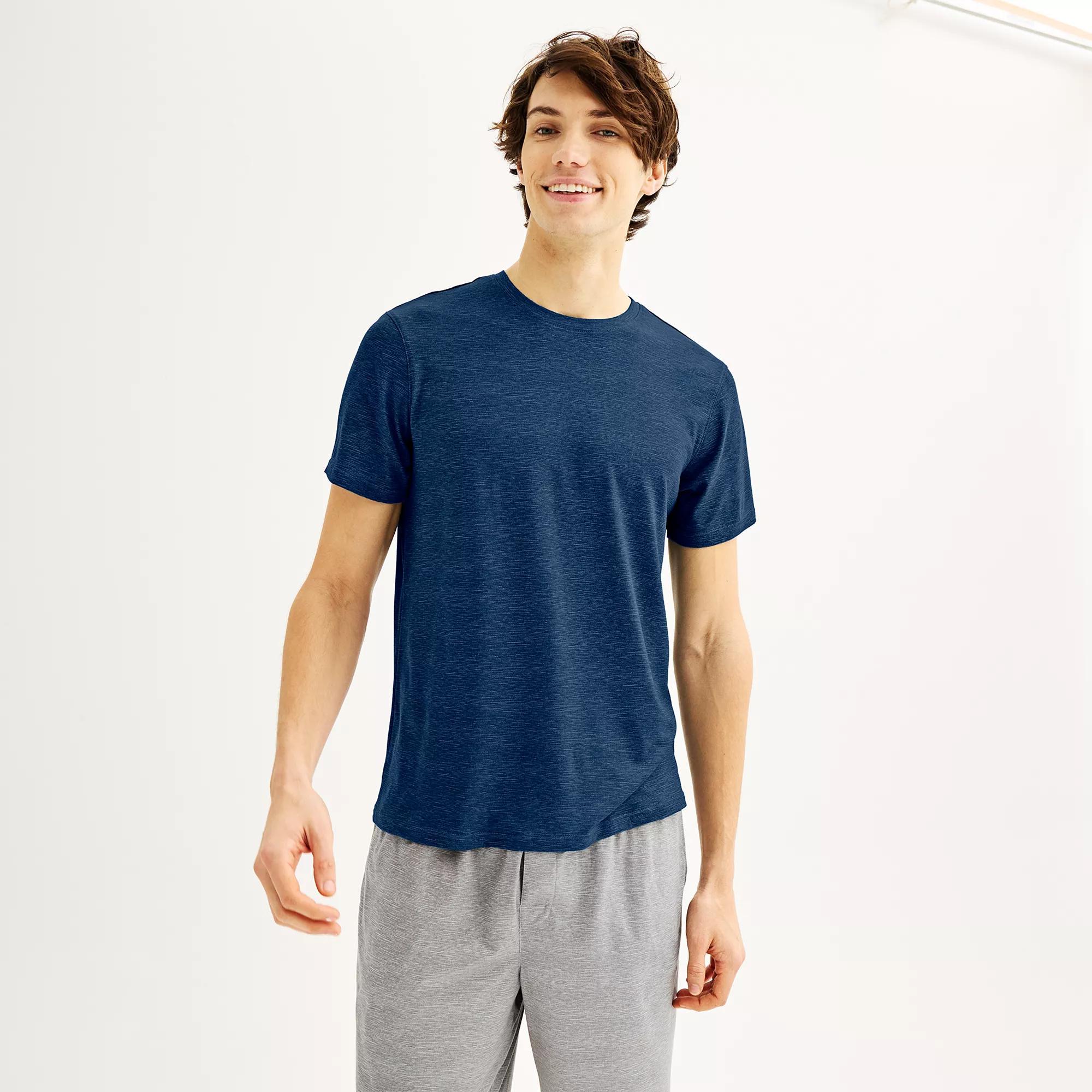 Men's Sonoma Goods For Life® Supersoft Crewneck Pajama Shirt, Size: Small, Medium Gray Space Dye Product Image