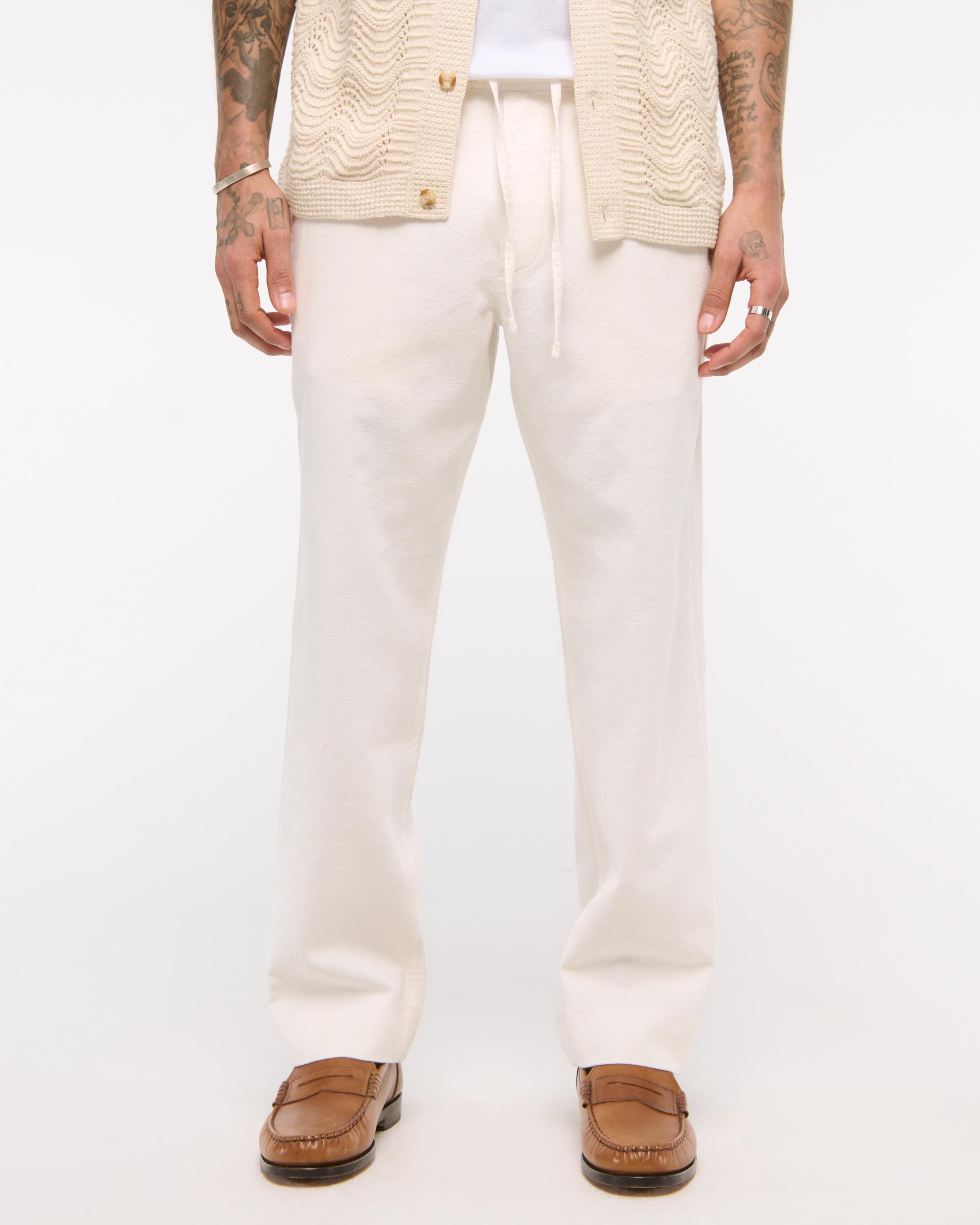 Loose Linen-Blend Pull-On Pant Product Image