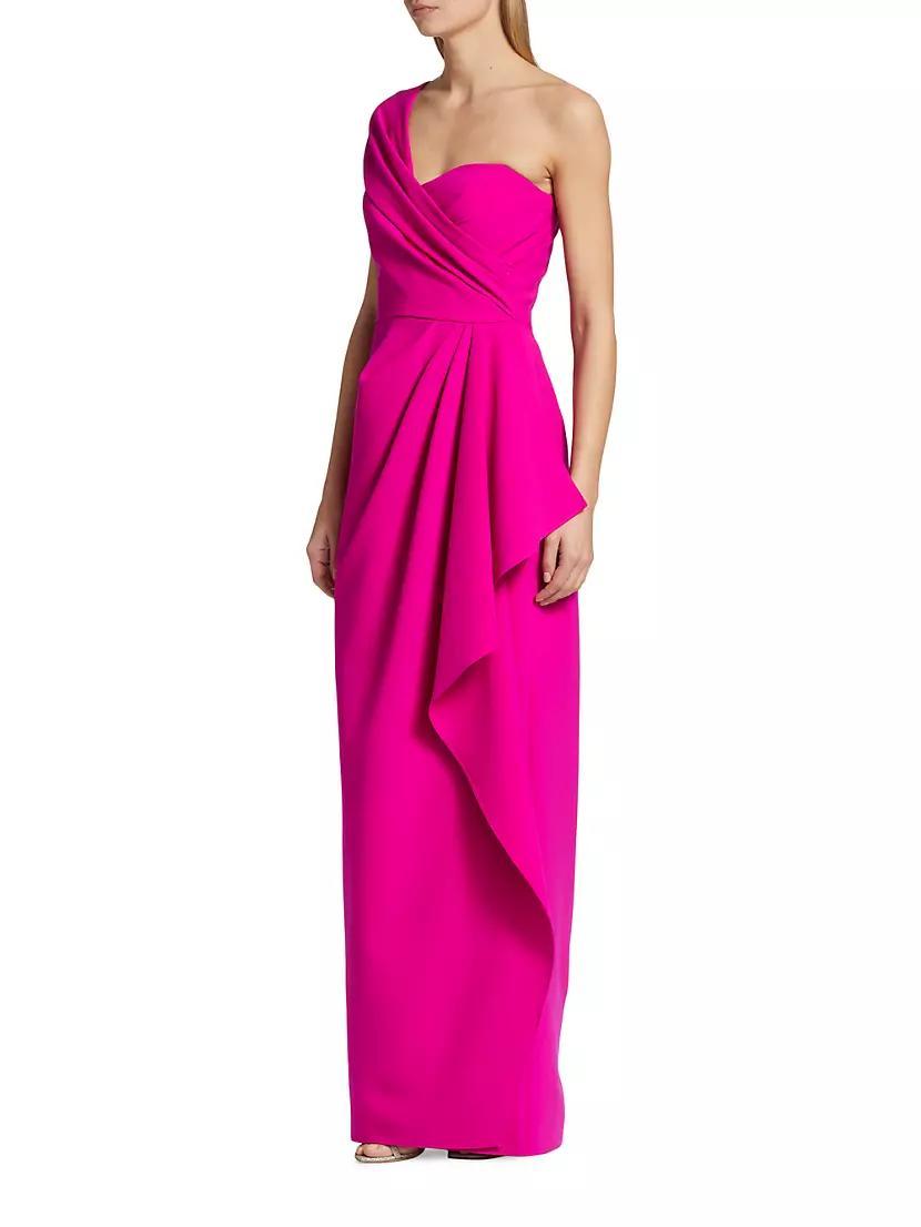 Womens Crepe One-Shoulder Gown Product Image