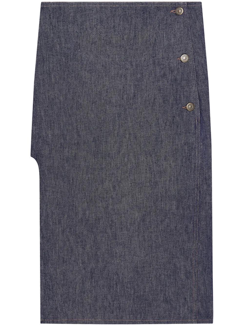 COURRÈGES Straight Denim Skirt In Black Product Image