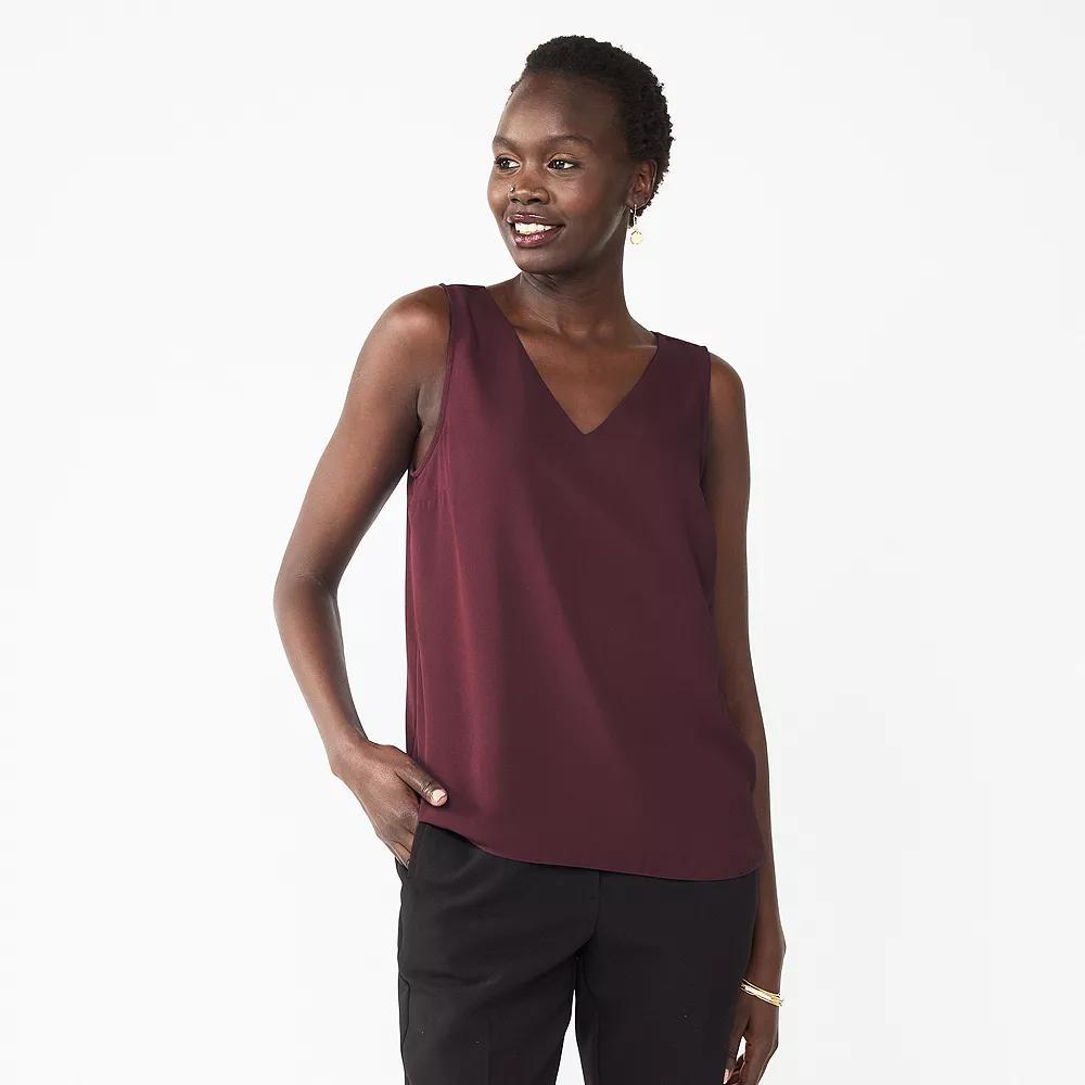 Women's Nine West V-Neck Tank Top, Size: XL, Maddie Purple Product Image