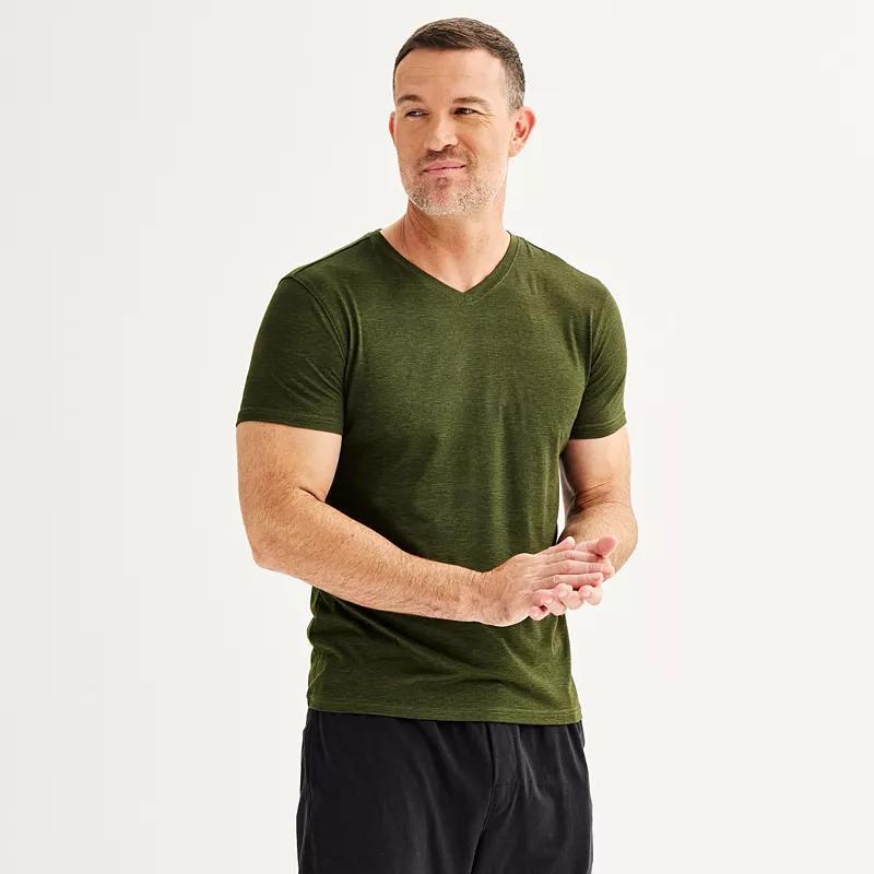 Men's Sonoma Goods For Life® Supersoft V-Neck Pajama Shirt, Size: Medium, Light Grey Space Dye Product Image