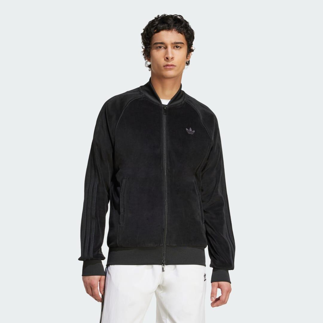 adidas SST Adicolor Velour Track Top Aurora Ivy 2XL Mens Product Image