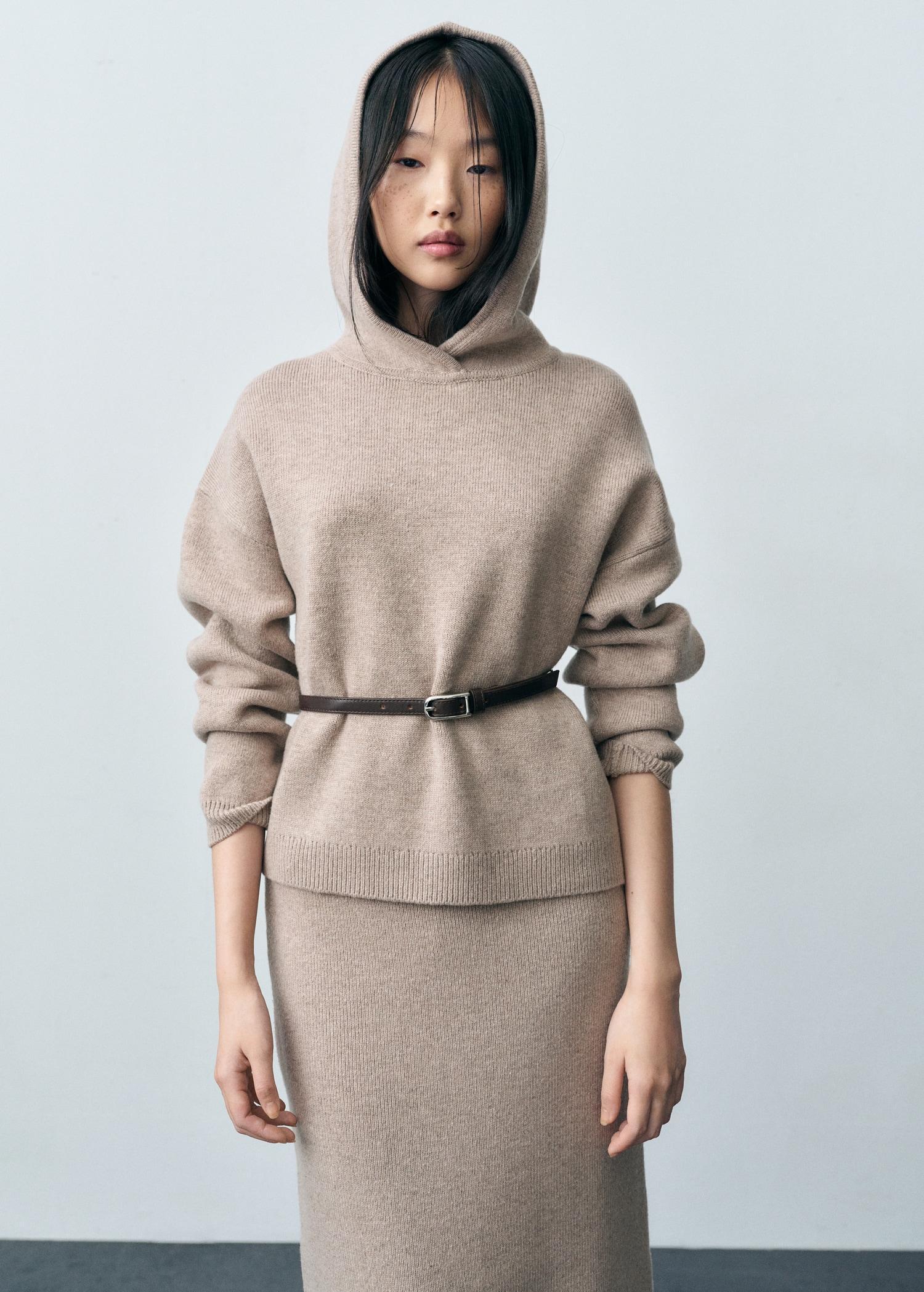Wool-blend hooded sweater - Women | MANGO USA Product Image