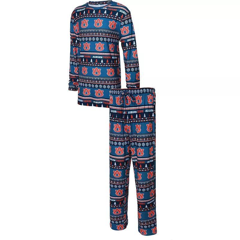 Men's Concepts Sport Navy Auburn Tigers Ugly Sweater Knit Long Sleeve Top and Pant Set, Size: Medium, Blue Product Image