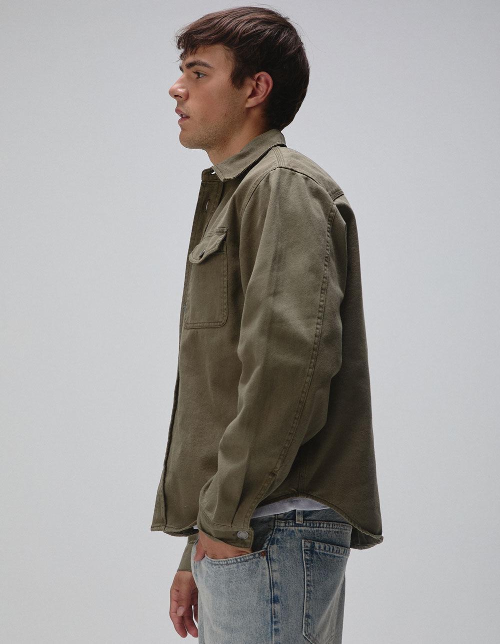 RSQ Mens Twill Overshirt - OLIVE Product Image