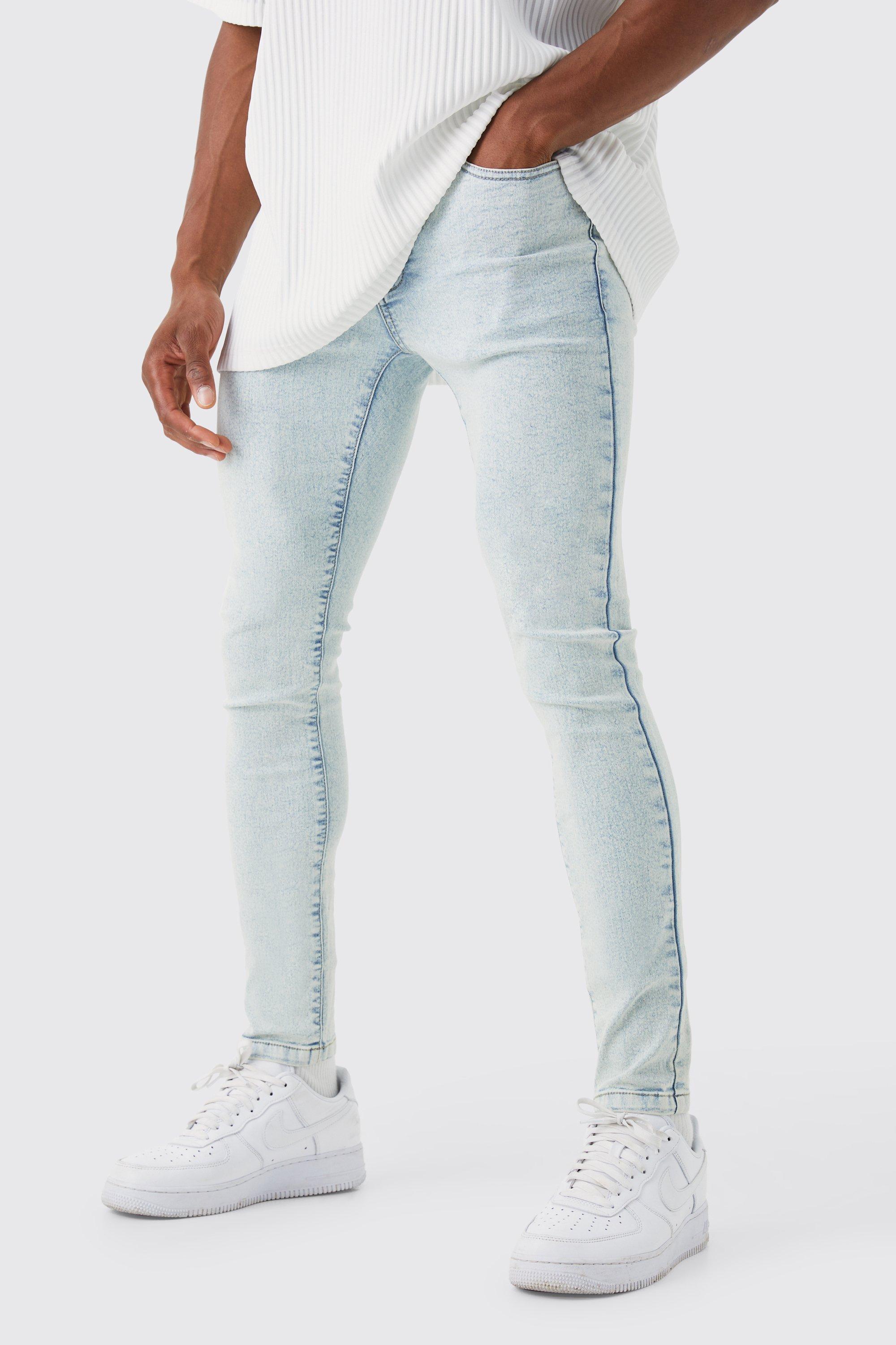Mens Super Skinny Stretch Jean - Blue Product Image