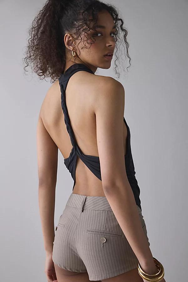 Urban Outfitters UO Tear It Up High-Neck Twisted Back Cropped Tank Top Womens at Urban Outfitters Product Image