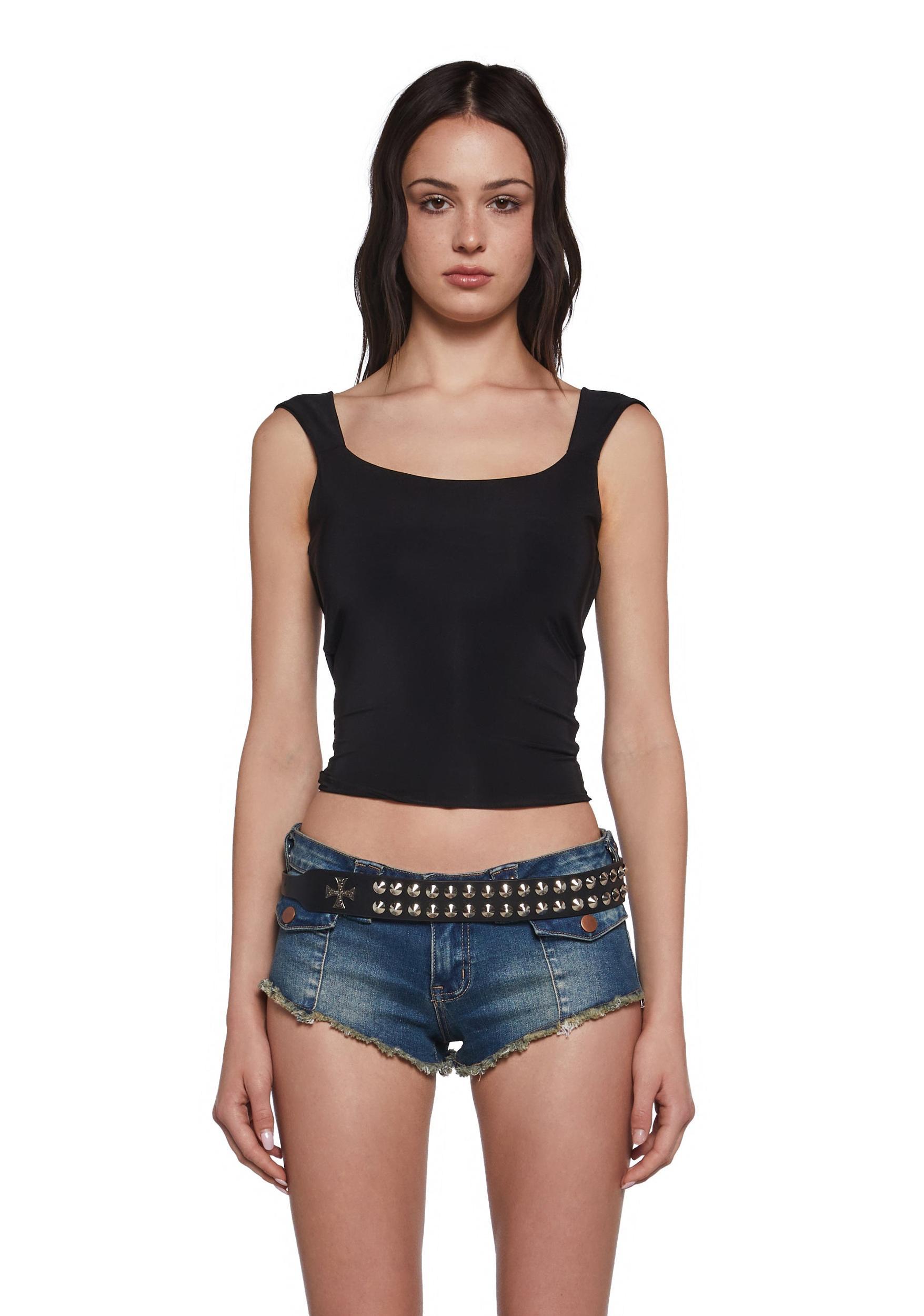 Womens Open Back Top - Black Product Image