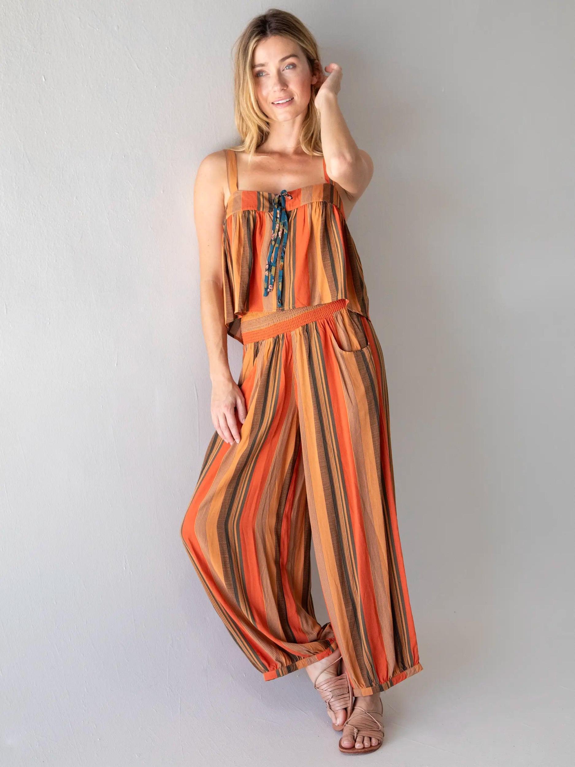 Around The Town Pant - Rust Stripes Product Image