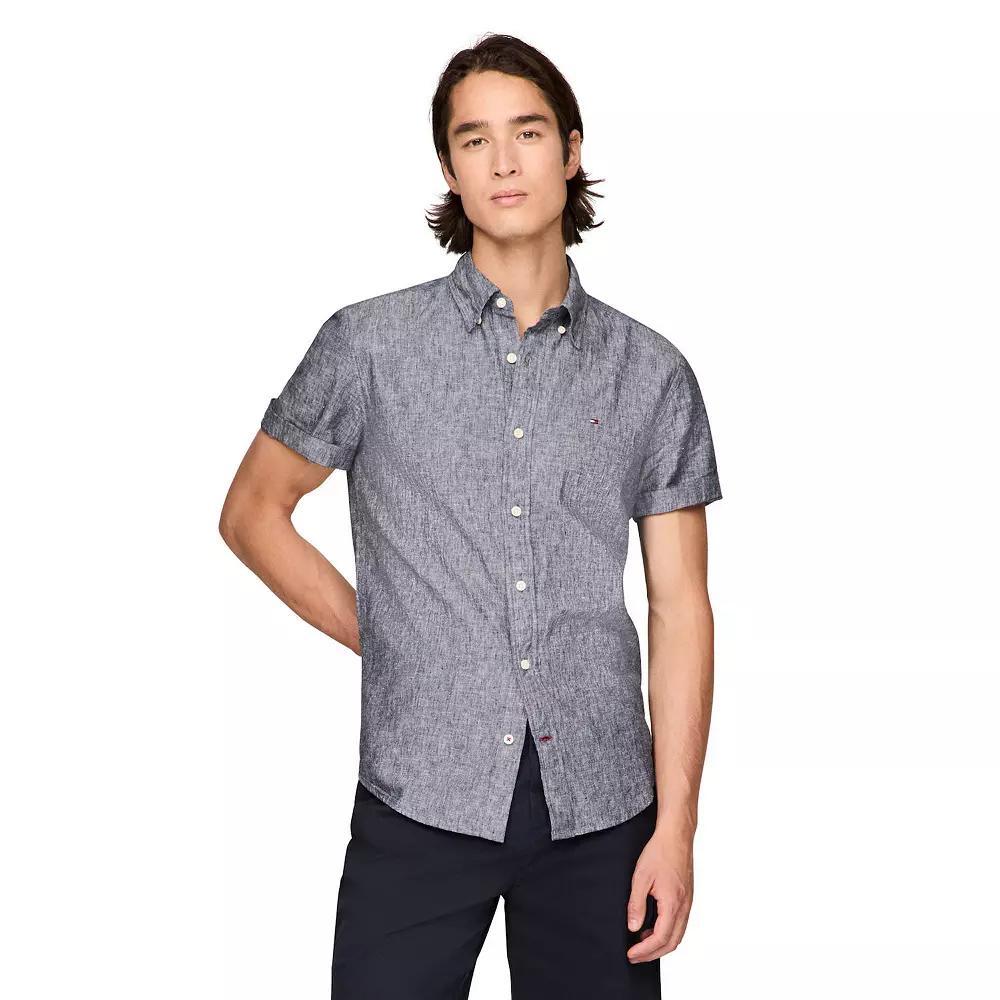 Men's Tommy Hilfiger Short Sleeve Solid Shirt, Size: Small, Desert Product Image