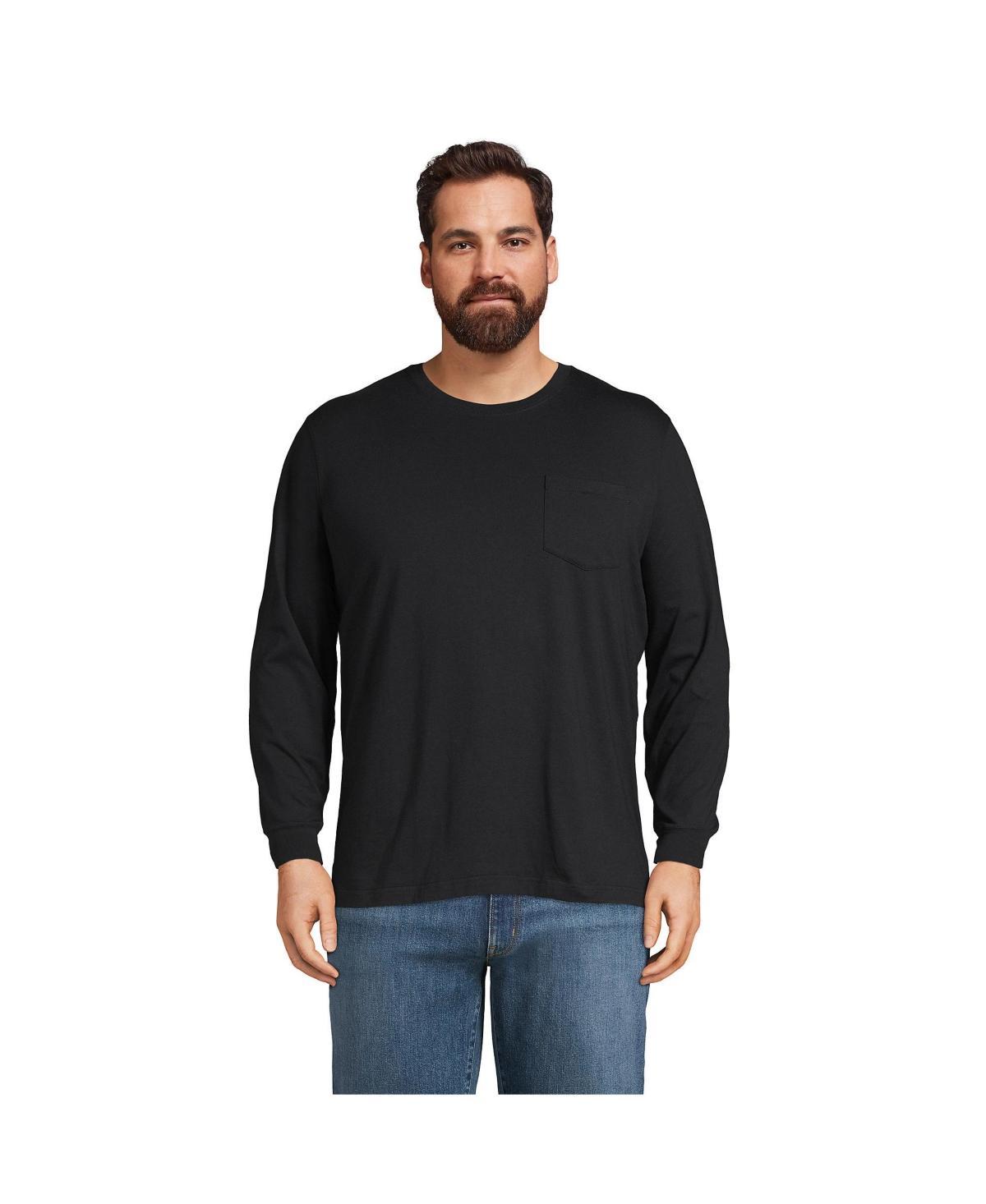 Big & Tall Lands' End Super-T Pocket Tee, Men's, Size: 3XL Tall, Radiant Blue Product Image
