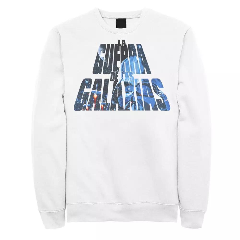Men's Star Wars La Guerra De Las Galaxias Letter Fill Sweatshirt, Size: XL, White Product Image
