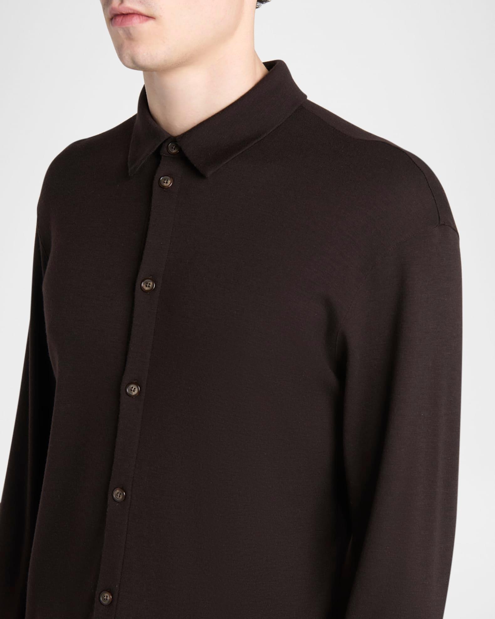 Men's Solid Cashmere Button-Down Shirt Product Image