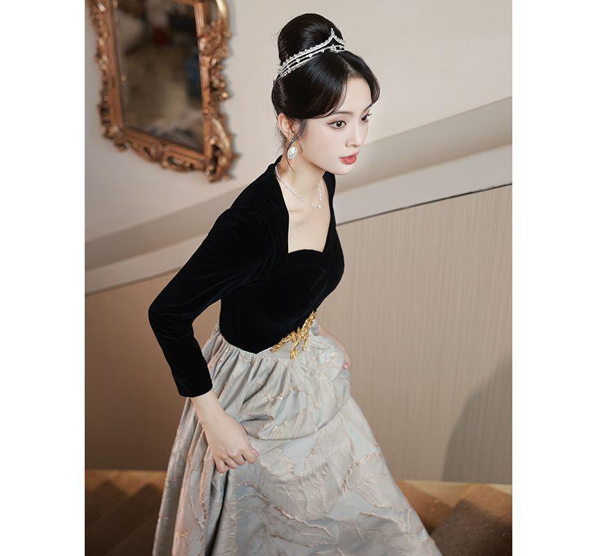 Embroidered Evening Gown Dress Product Image
