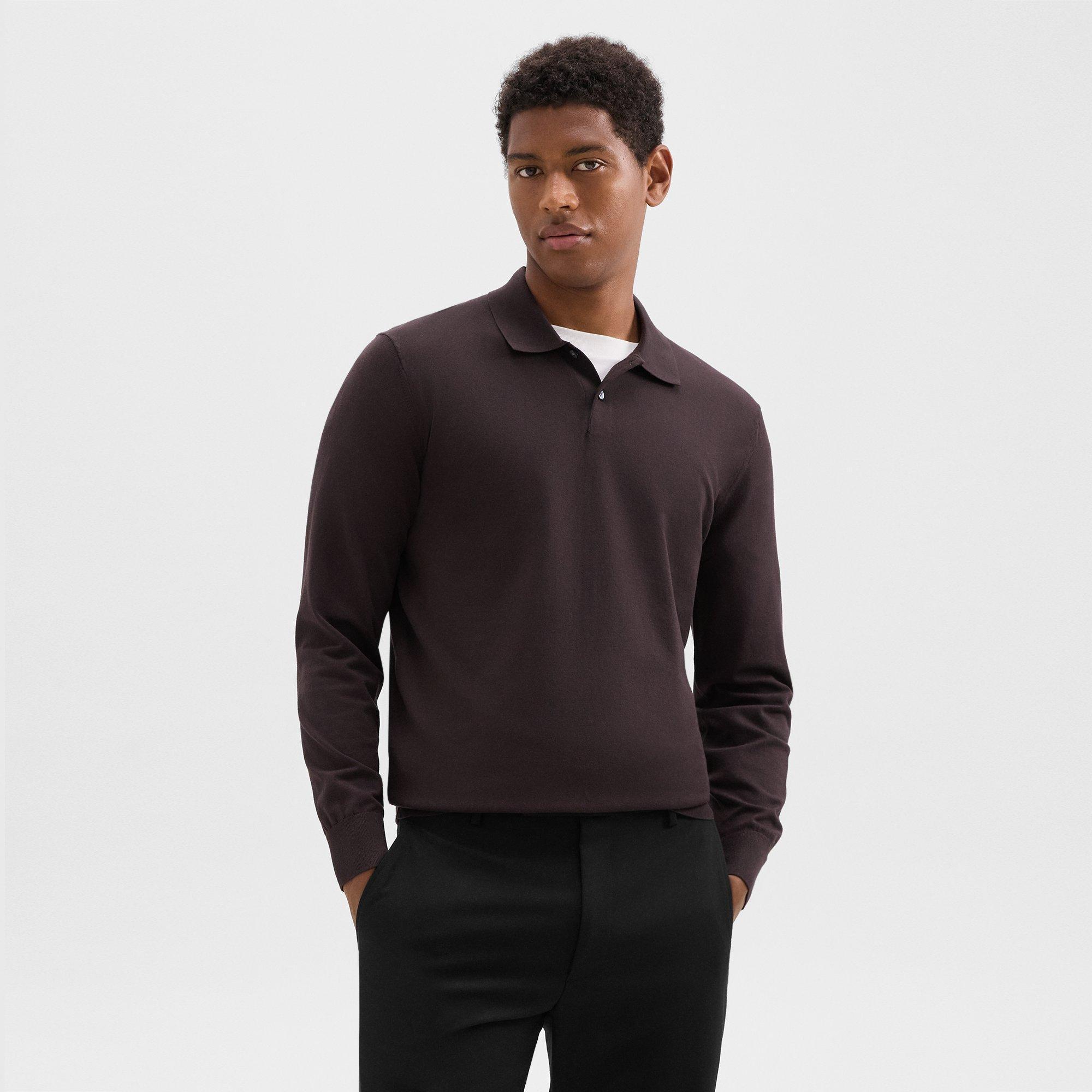 Light Bilen Goris Polo Long-Sleeve Shirt | Theory Product Image