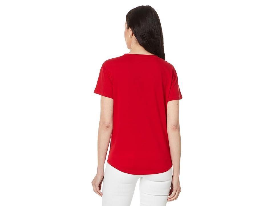 Tommy Hilfiger Womens Embellished-Star Short-Sleeve T-Shirt Product Image