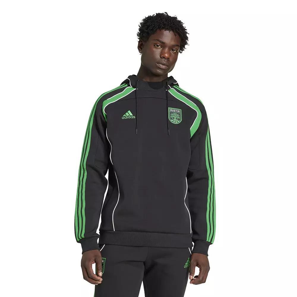 Mens adidas Black Austin FC 2025 Travel Pullover Hoodie Product Image