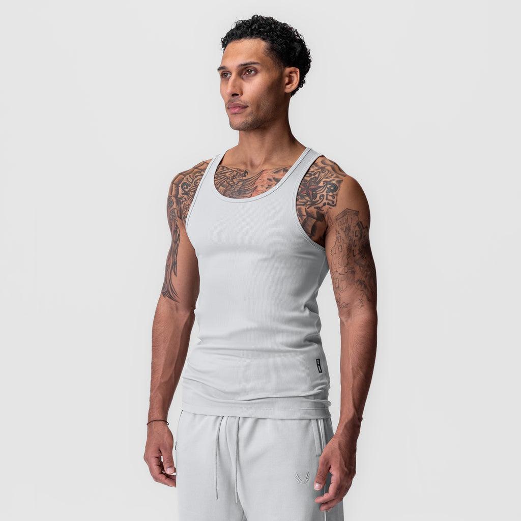 0986. Creora® Tech Ribbed Tank - Ice Blue Product Image