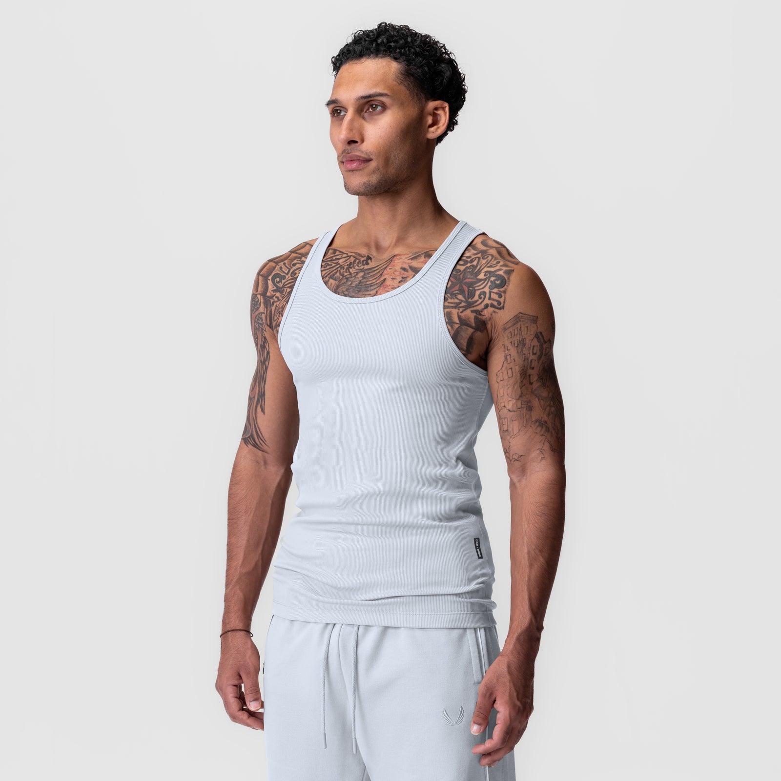0986. Creora® Tech Ribbed Tank - Ice Blue Product Image