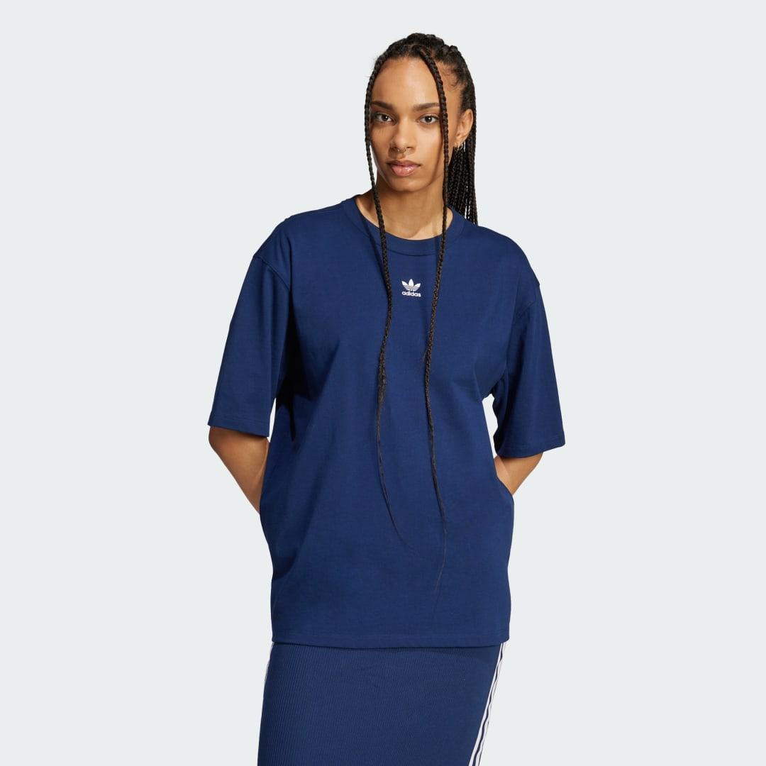 adidas Essentials Boyfriend Tee Night Indigo L Womens Product Image