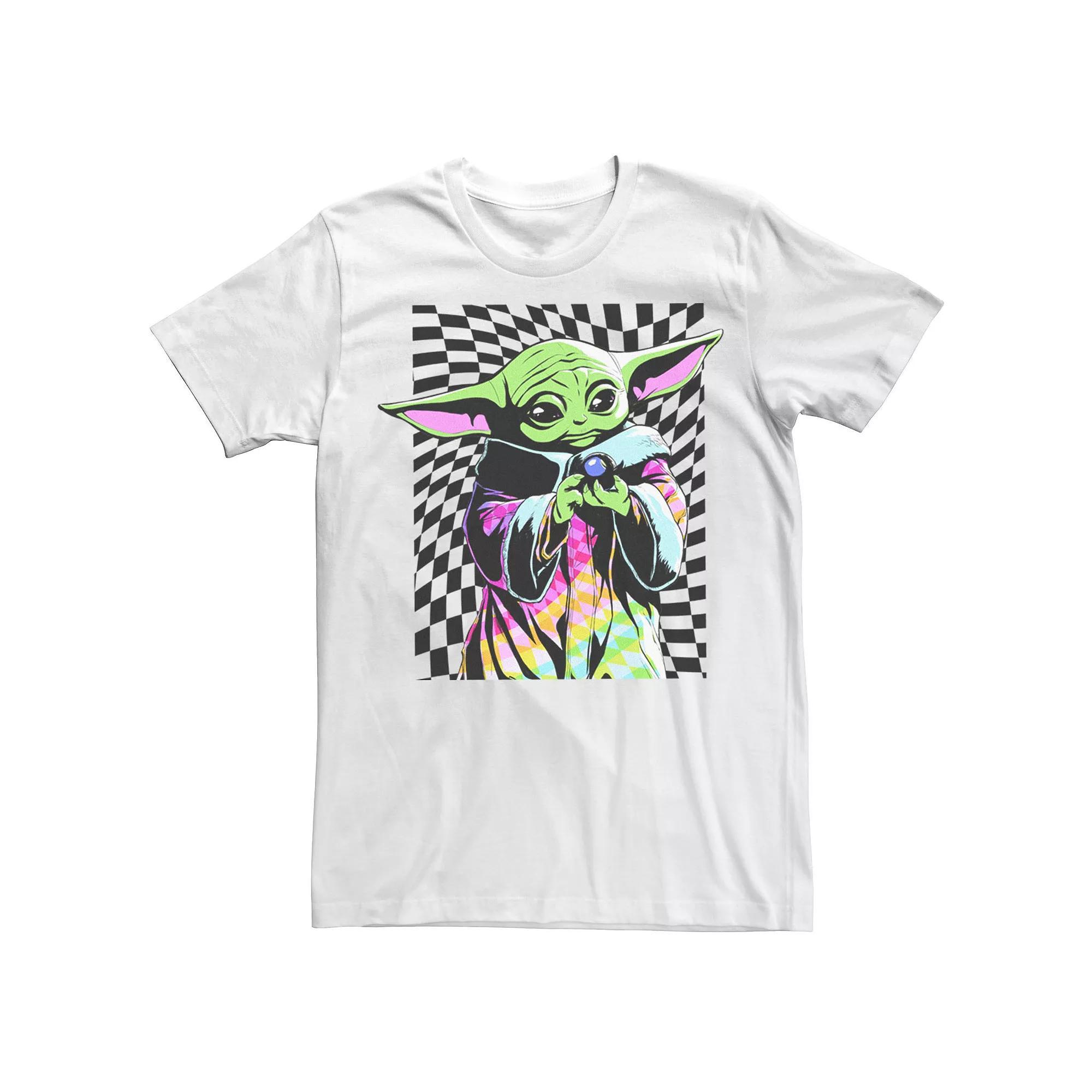 Men's The Mandalorian Grogu Trippy Portrait Tee, Size: Large, White Product Image