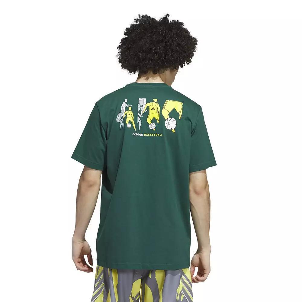 Men's adidas Get Buckets Graphic Basketball Tee, Size: XXL, Collegiate Green Product Image