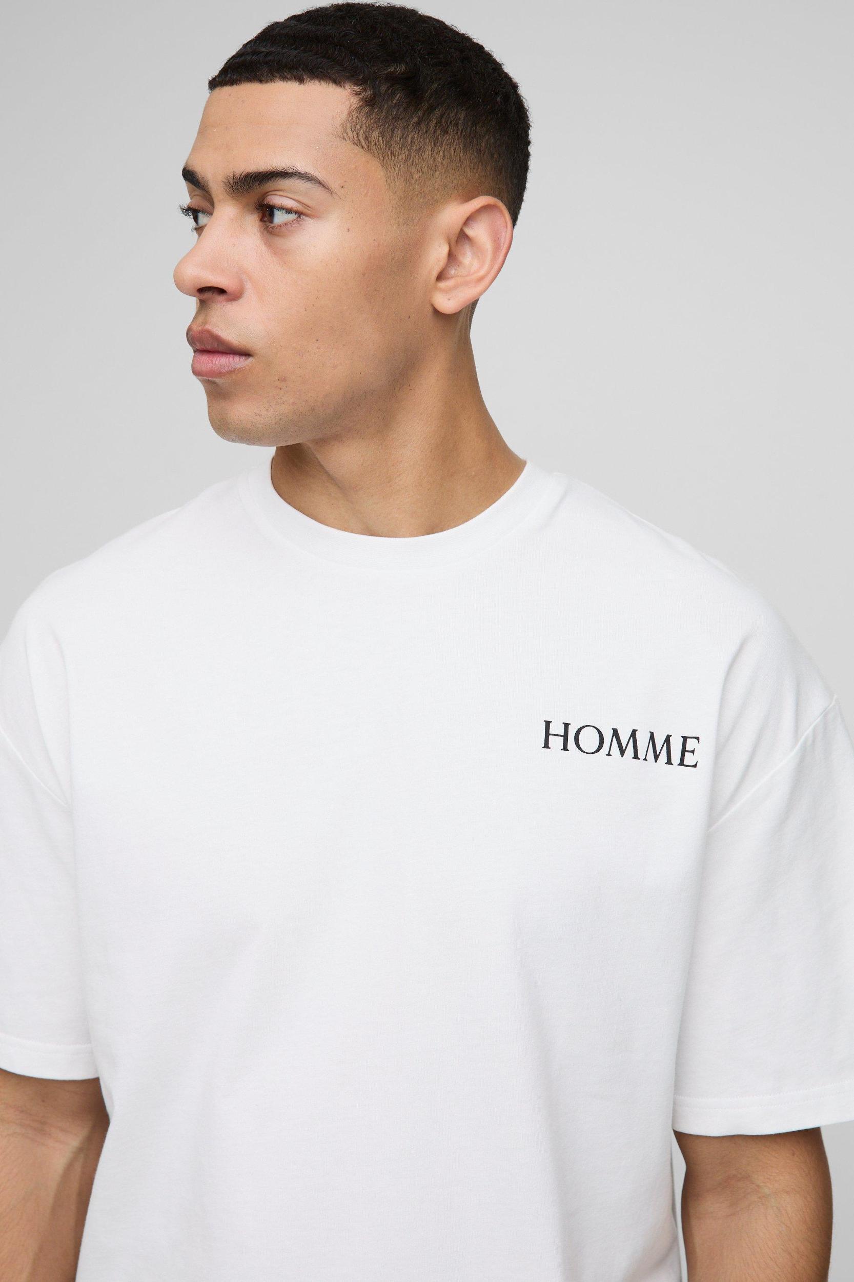 Oversized Boxy Line Drawn Graphic T-Shirt | boohooMAN USA Product Image