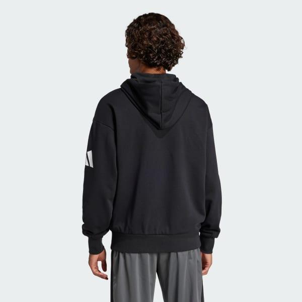 adidas Essentials Loose-Fit 3 Bar Logo French Terry Hoodie Medium Grey Heather L Mens Product Image