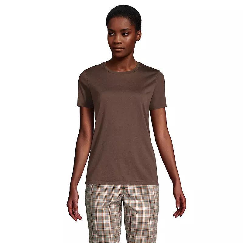 Petite Lands' End Relaxed-Fit Supima Cotton Crewneck Tee, Women's, Size: Medium Petite, Black Product Image