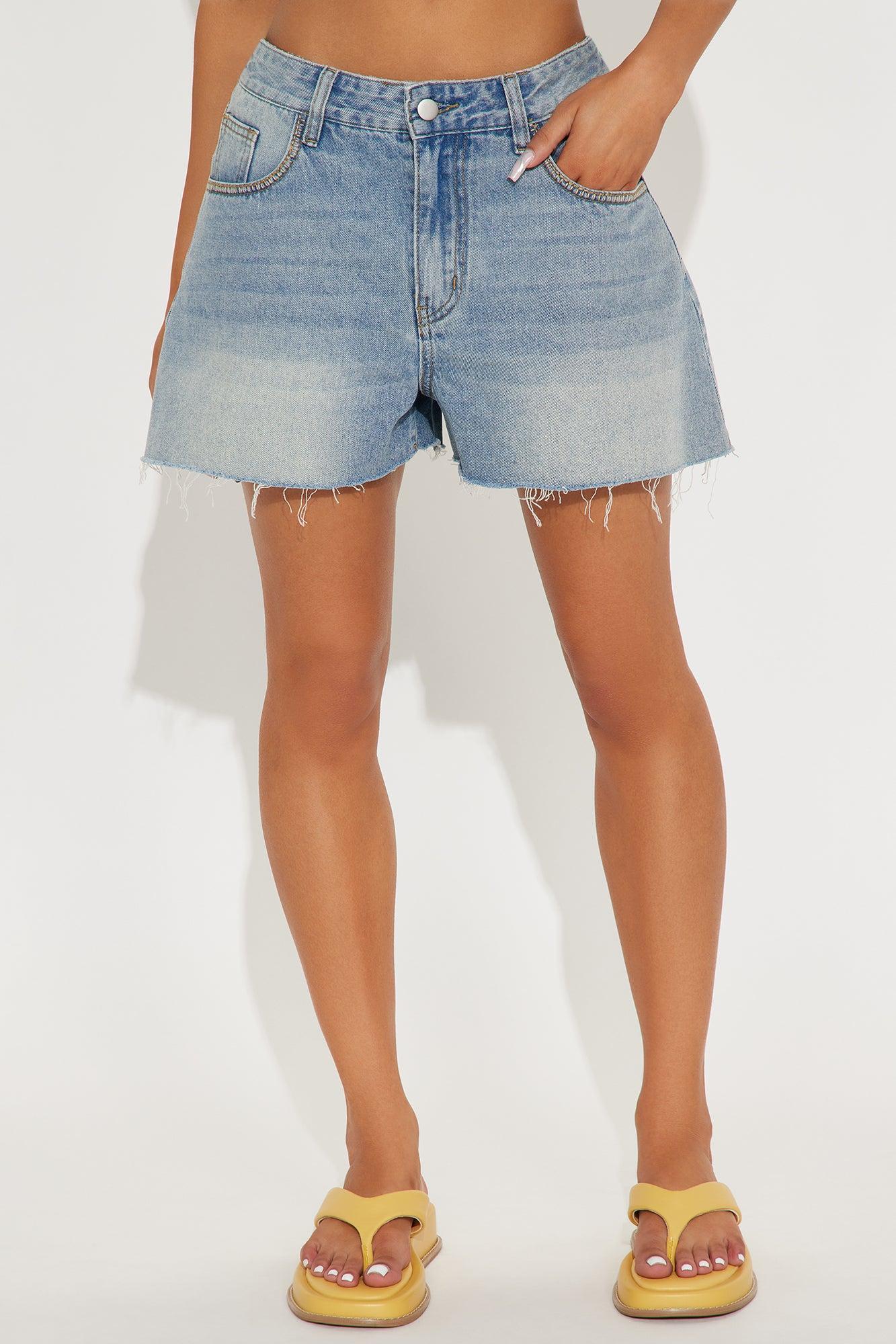 Beach House A-Line Denim Shorts - Medium Wash Product Image