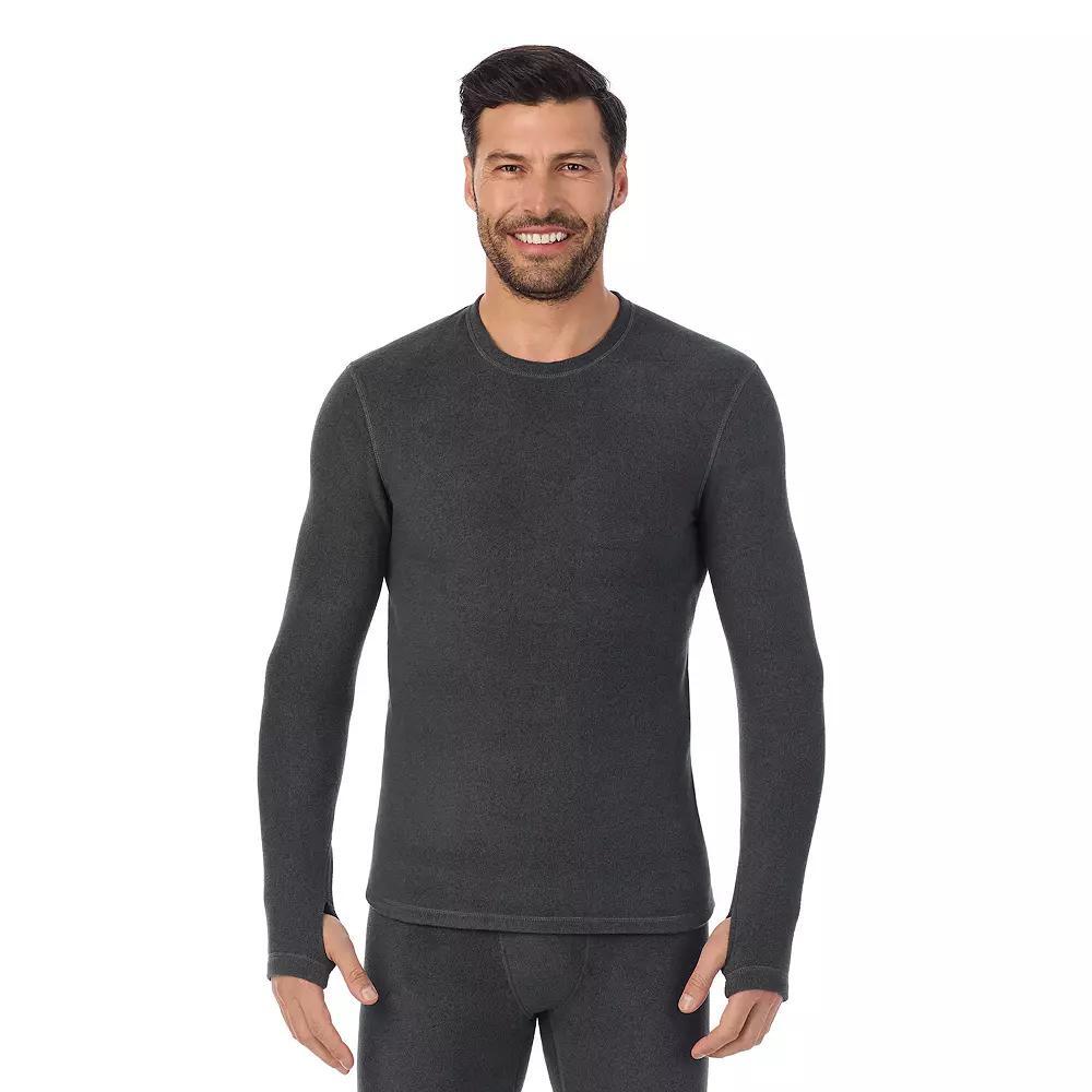 Men's Cuddl Duds® Midweight Fleecewear Performance Base Layer Crew Top, Size: Large, Black Product Image