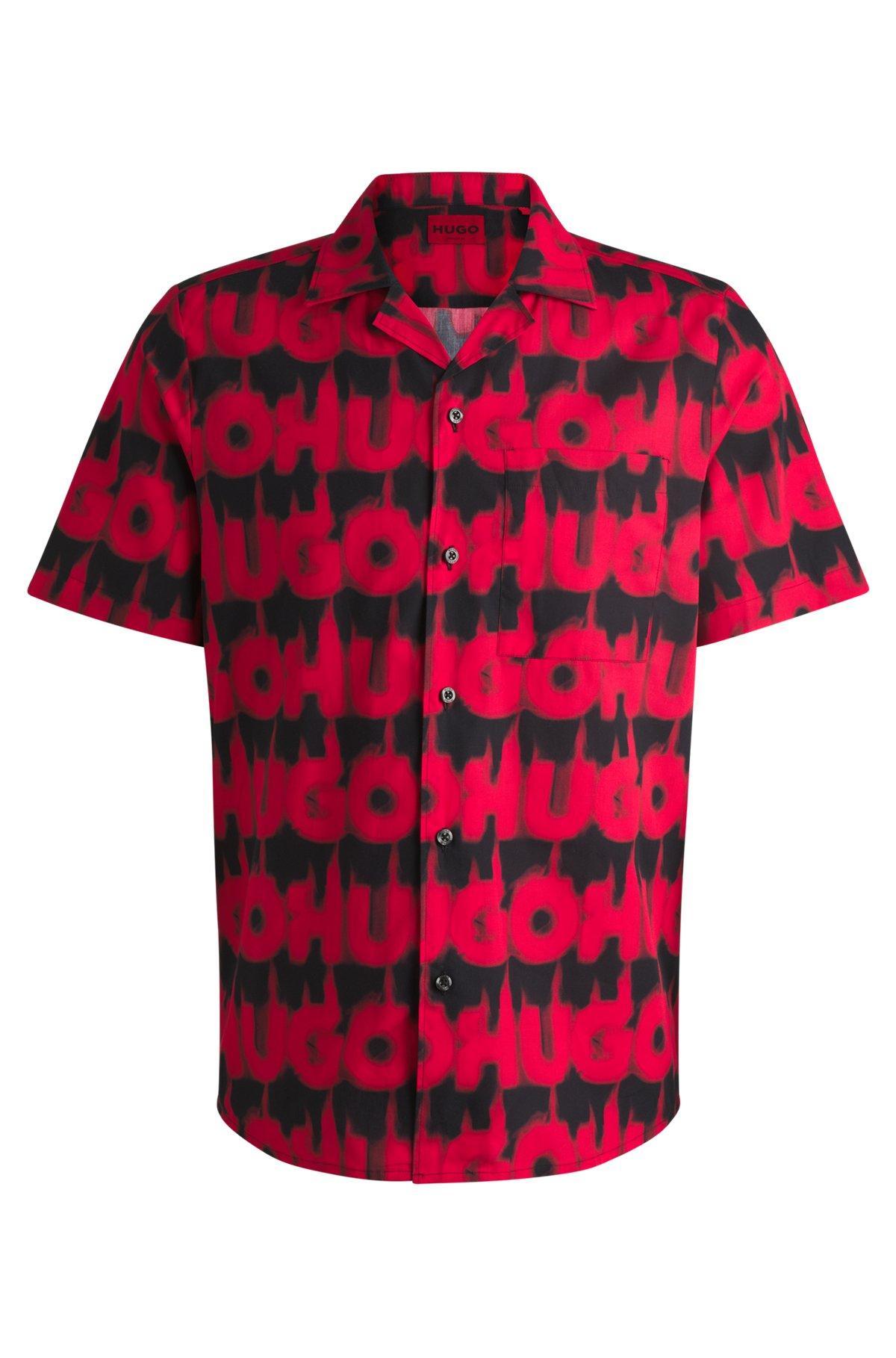 Relaxed-fit shirt in cotton with smoke-logo print Product Image