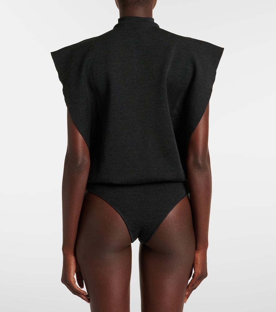 ALAÏA Wool Bodysuit In Black Product Image