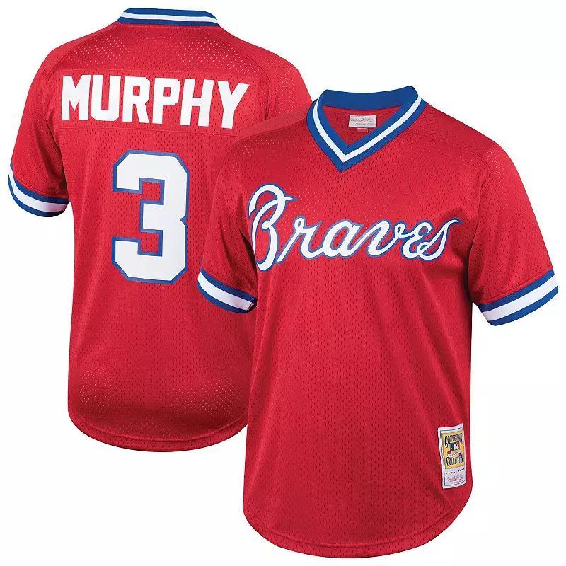Men's Mitchell & Ness Dale Murphy Red Atlanta Braves Cooperstown Collection Mesh Batting Practice  Jersey, Size: 2XL Product Image