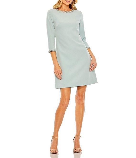 Mac Duggal A-line Embellished 3/4 Sleeve Cocktail Dress Product Image