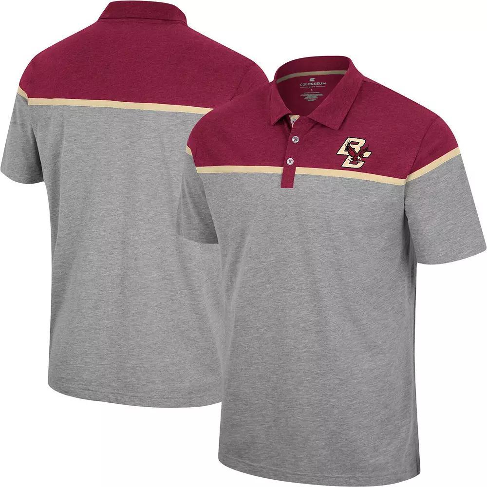 Men's Colosseum Heather Gray Boston College Eagles Chamberlain Polo, Size: 2XL, Grey Product Image