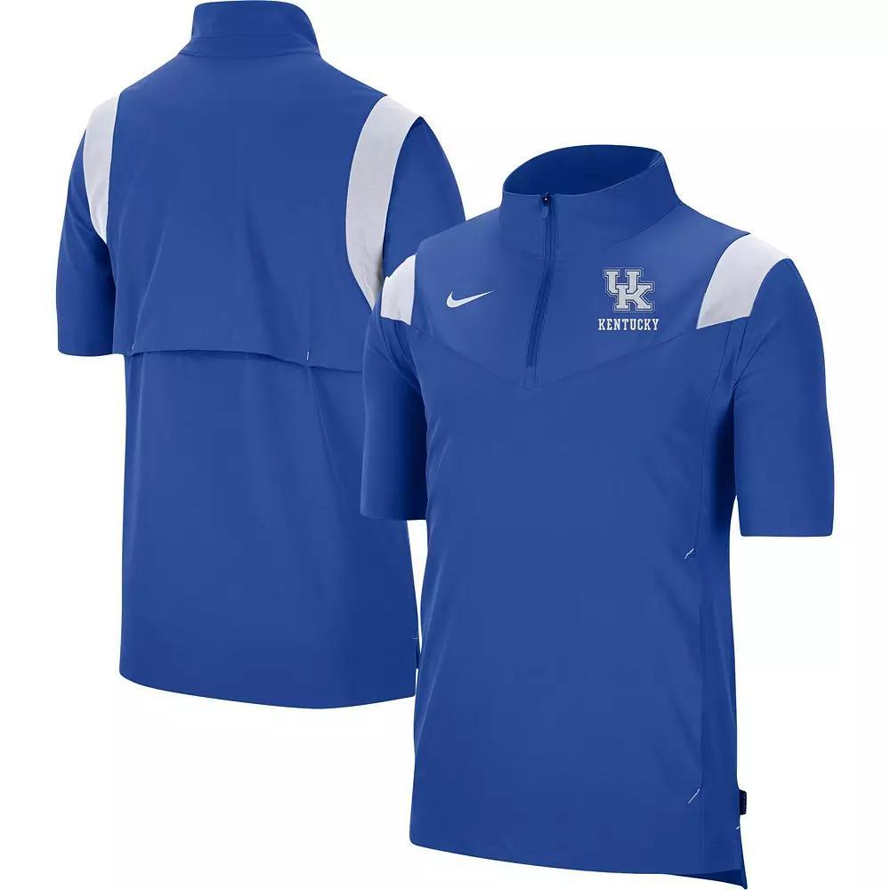 Men's Nike Navy Penn State Nittany Lions Coach Short Sleeve Quarter-Zip Jacket, Size: Medium, Blue Product Image