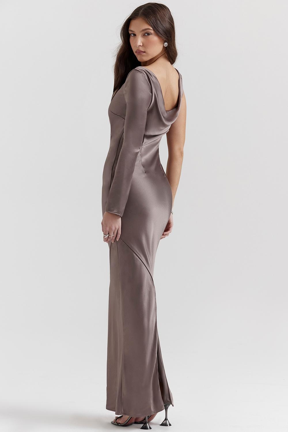 Catiana Smoke One Sleeve Maxi Dress Product Image