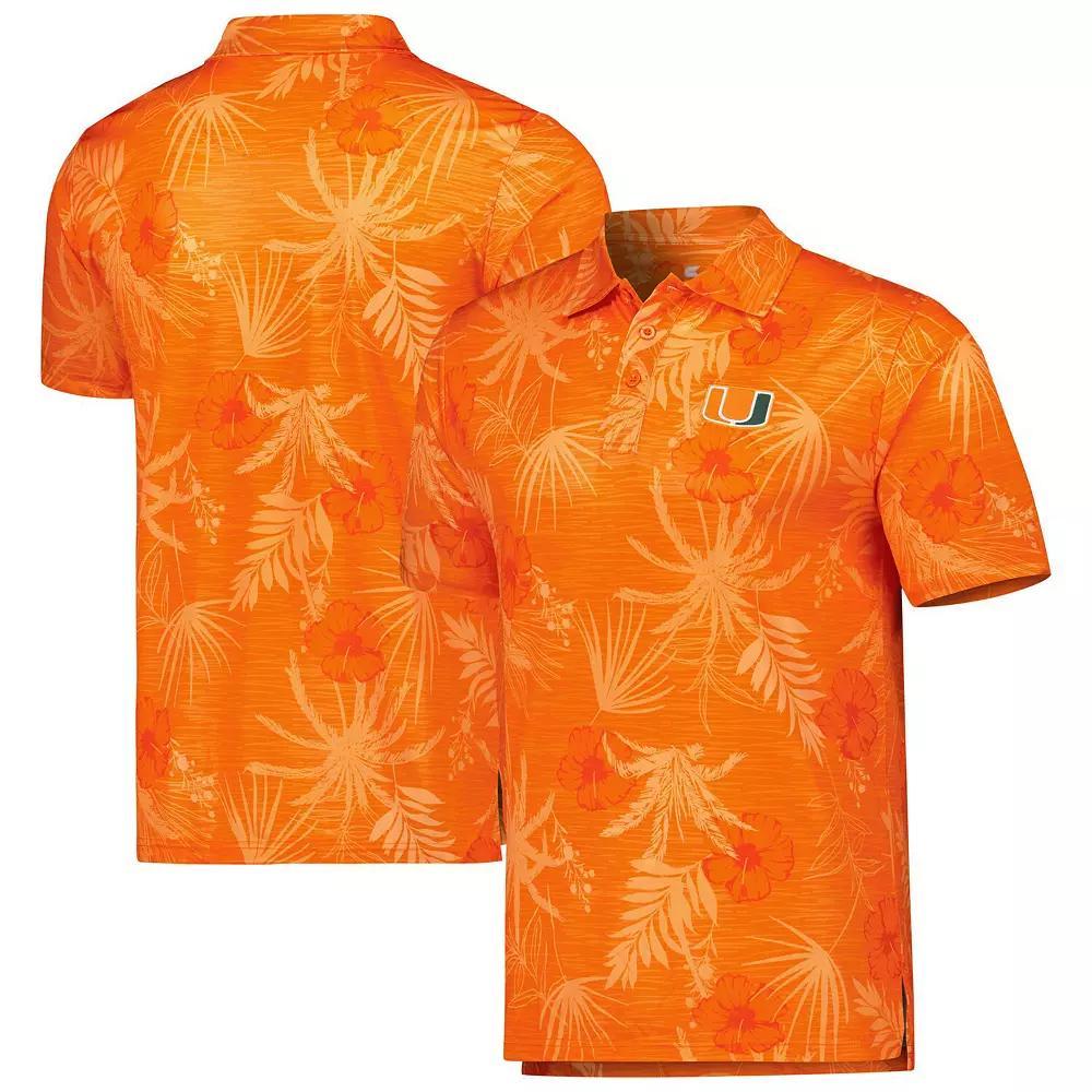 Men's Colosseum Orange Miami Hurricanes Palms Team Polo, Size: Medium Product Image