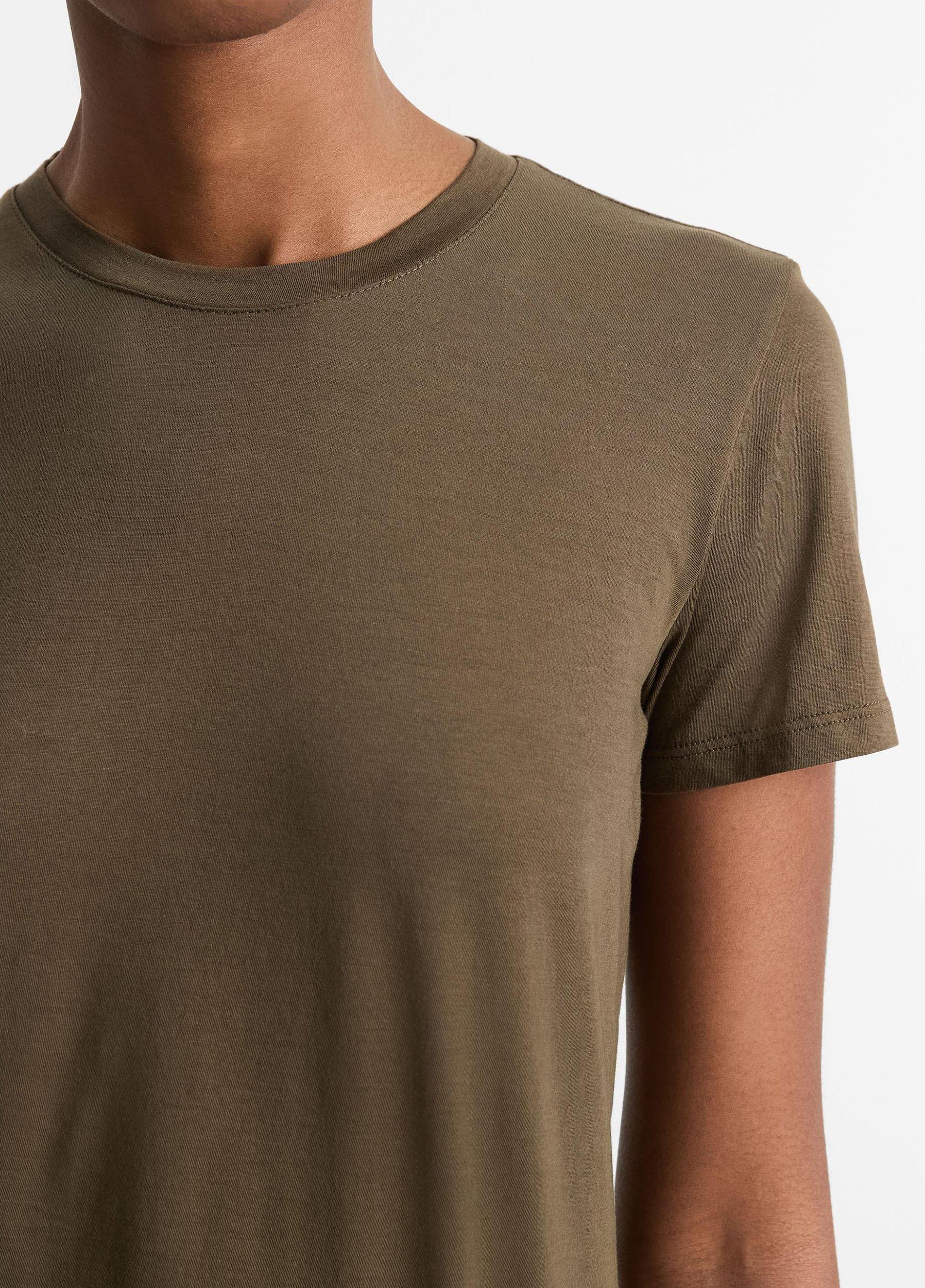 Womens Essential Pima Cotton Crew Neck T-Shirt, Vine, Size XXS Vince Product Image