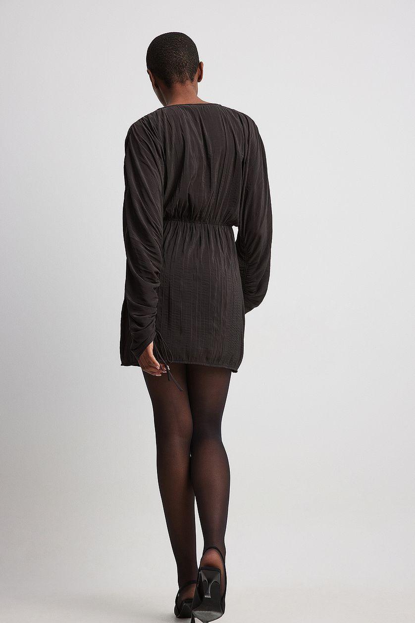 Crinkled Tie Detail Mini Dress Product Image