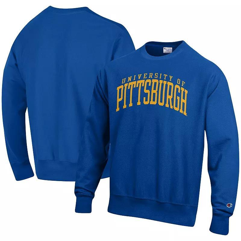 Men's Champion Royal Pitt Panthers Arch Reverse Weave Pullover Sweatshirt, Size: Medium, Blue Product Image