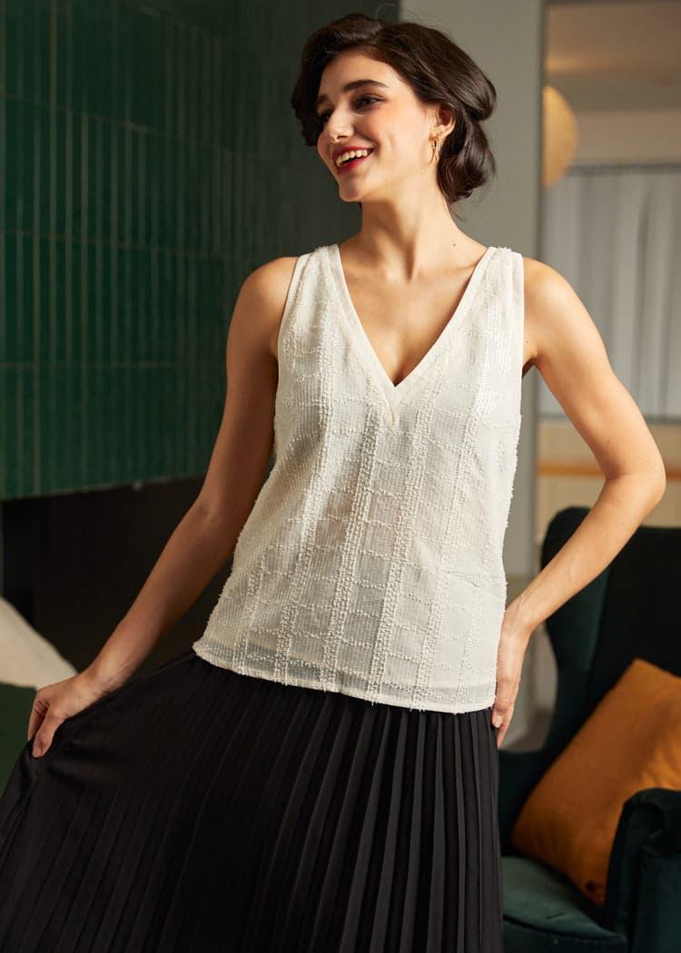 Classic Cutie Double V-Neck Tank Top Product Image